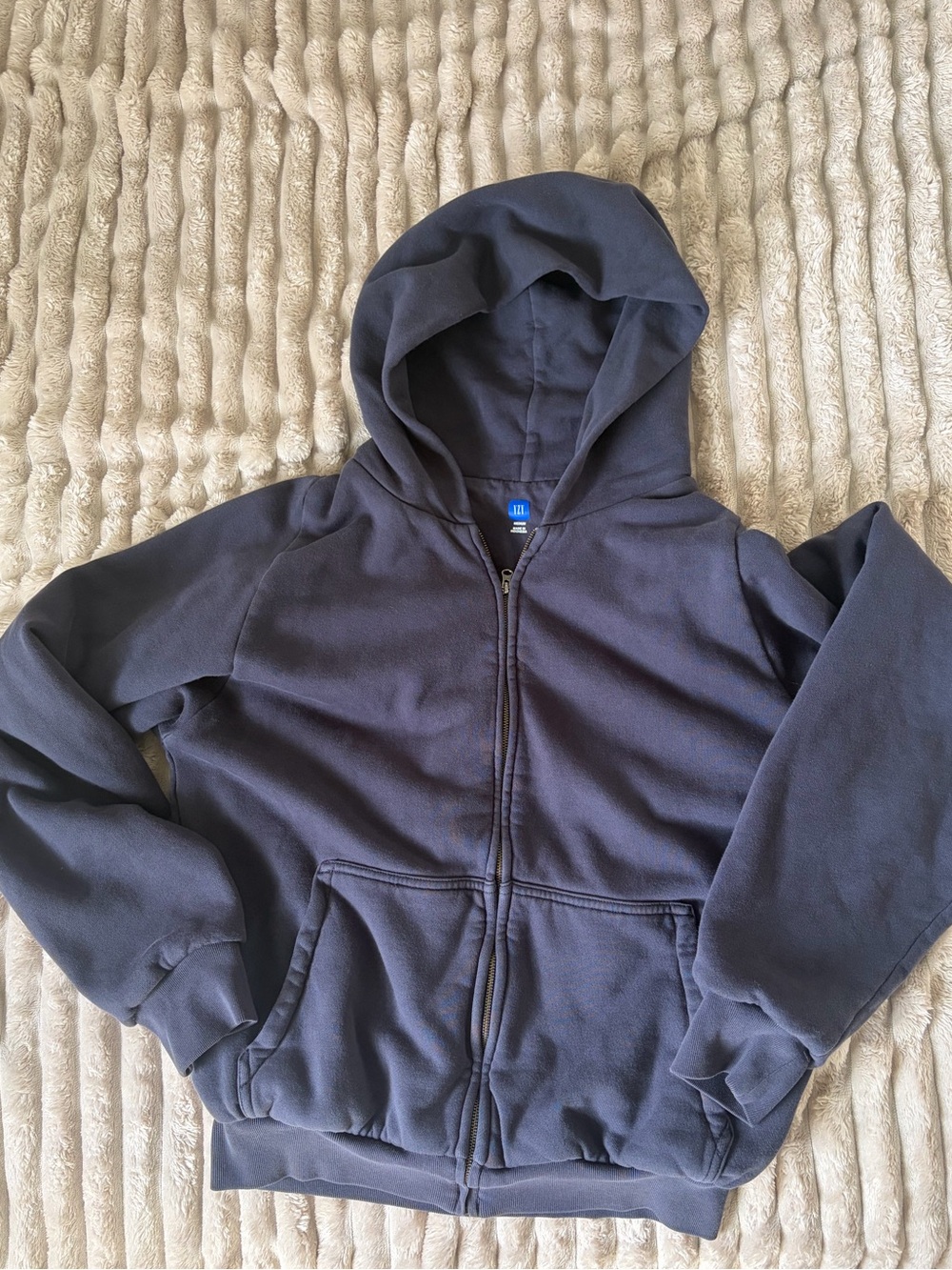 Yeezy x GAP collab Navy Zip-Up Hooded Sweatshirt